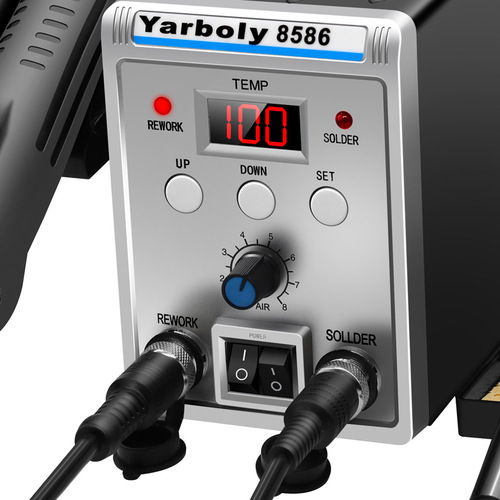 8586 Electric Iron Hot Air Gun Combo Hot Air Gun Soldering Station Desoldering Station Mobile Phone Repair