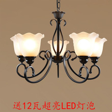 欧式铁艺枝型吊灯美式三五六八头客厅餐厅卧室地中海灯饰灯具