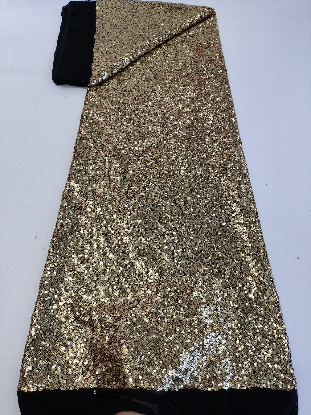 Alta densidad elástica neta recta lentejuelas tela moda rendimiento ropa bolsa vestido tela lentejuelas JX3644