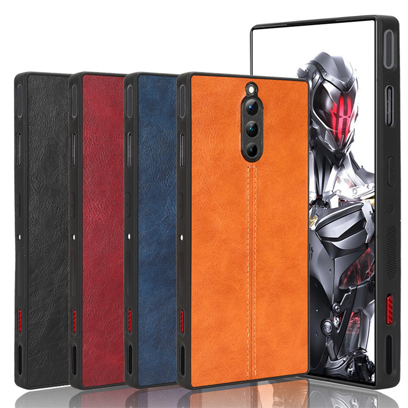 适用中兴红魔8 Pro手机壳nubia Red Magic 8 Pro+牛纹车线贴皮壳