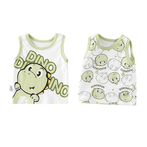 [Wholesale] Boys' baby vests pure cotton spring and summer thin bottoming shirts underwear girls' tops baby vests
