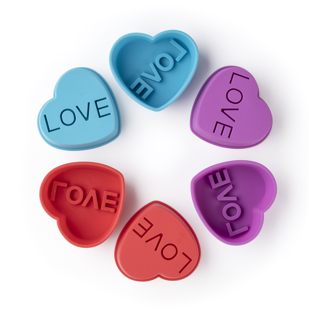 Home Food Grade High Temperature Silicone Heart Shaped Cake Mold for Making Various Small Snack Shapes Baking Mold