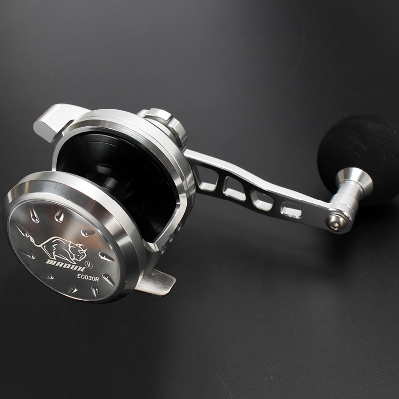 Carrete de Pesca Little Golden Bull, Totalmente Metálico, para Pesca Lenta, Modelo ECO20 30, para Pesca de Grandes Peces desde Barco, Carrete de Pesca en Alta Mar, 25 kg