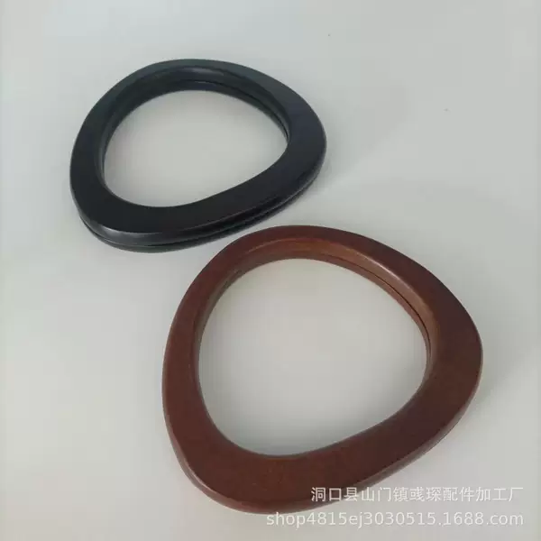 Wooden Handle Ring Handle DIY Wooden Hand-in-Hand Wooden Handle Wooden Handle Handle Fabric Woven Bag Accessories