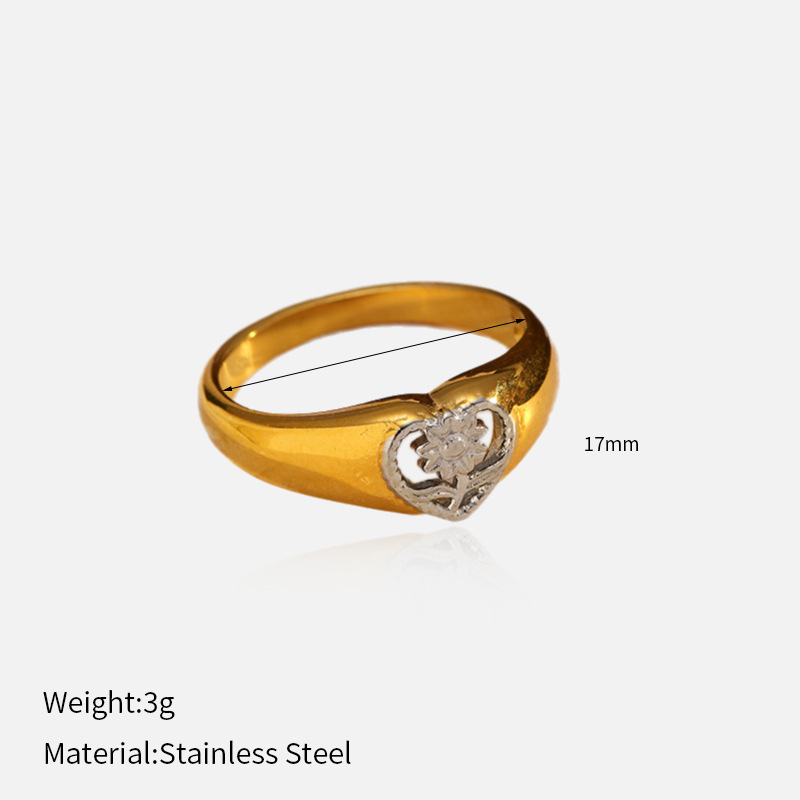 Anillo cerrado de acero titanio transfronterizo europeo y americano de Chenhé Jewelry, chapado en PVD con oro real de 18k, anillo de acero inoxidable que conserva el color, en stock. image 12