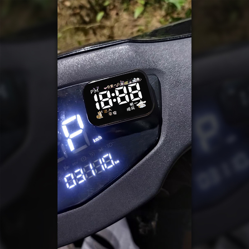 Spot New Car Display Simple and Fashionable Electric Car Touch Screen Digital Cartoon Electronic Watch Adhesive Clock