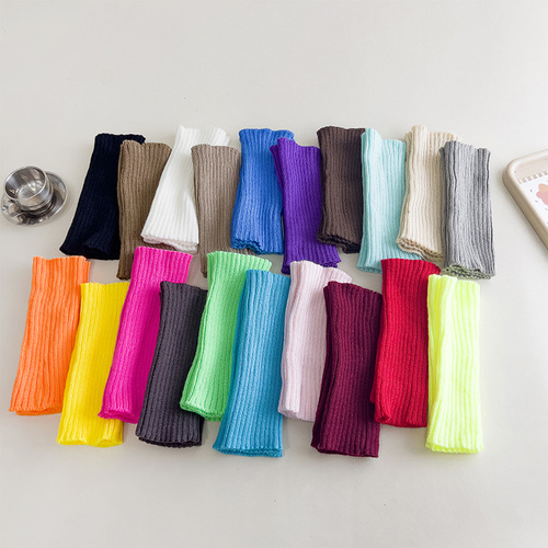 Girls' knitted socks spring and autumn bottoming mid-calf socks Korean version Lolita autumn and winter leggings woolen over-the-knee leg covers