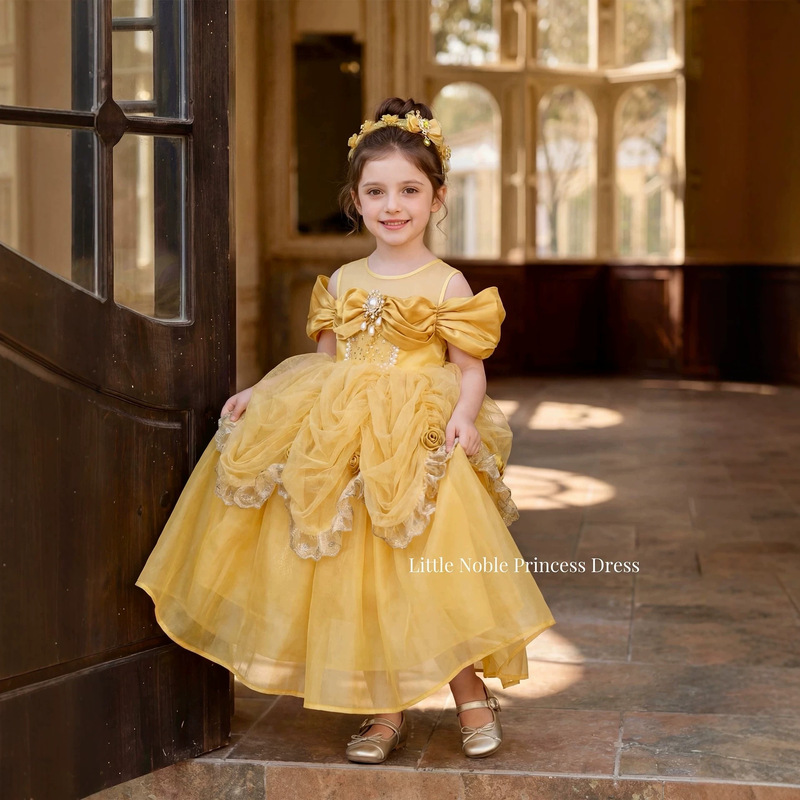 2026 New Model Belle Princess Dress Summer Children's Retro Birthday Dress Girls' Mesh Dress Wholesale 2026 New Model Belle Princess Dress Summer Children's Retro Birthday Dress Girls' Mesh Dress Wholesale