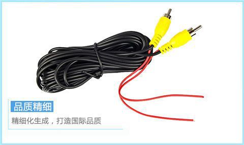 Car and truck navigation rearview AV RCA connector extension cable 6m OD3.0 thick reverse camera extension cable