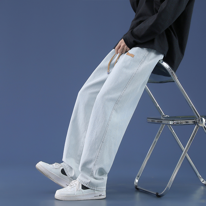MTVO Meiteyou Jeans Men's Spring and Autumn New American Style Retro Pants Loose Straight Leg Wide Leg Casual Pants