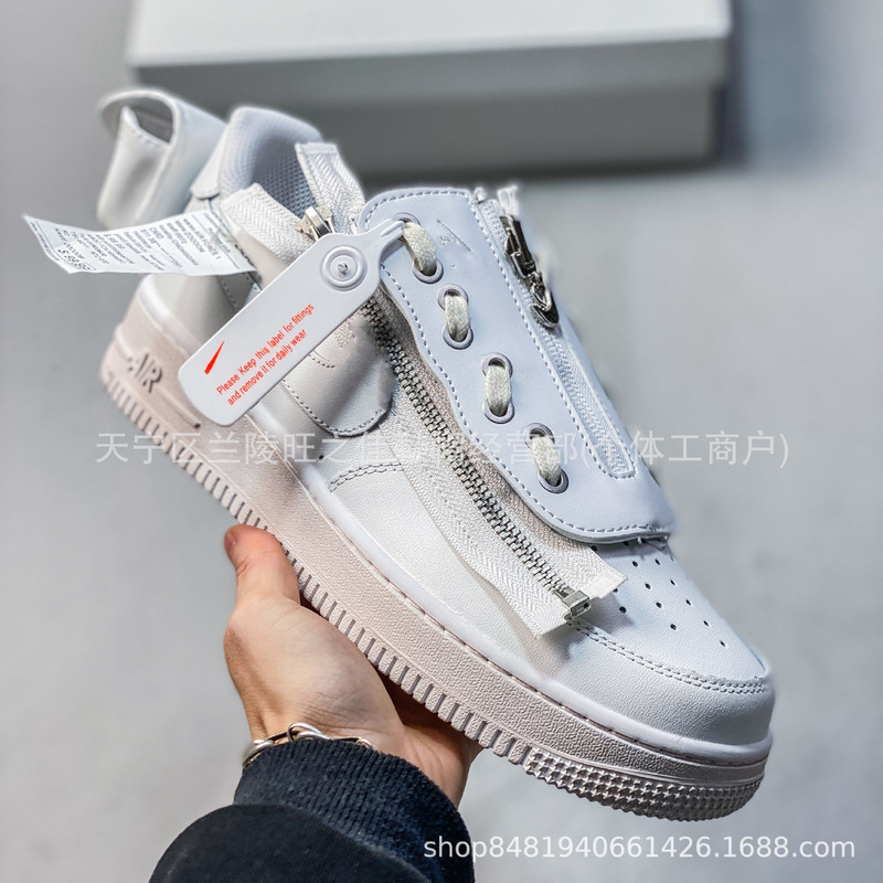 Putian Shoes Air Force1 Low Air Force One Casual Low-Top Sneakers Gs White Zipper Style Fashionable and Versatile Putian Shoes Air Force1 Low Air Force One Casual Low-Top Sneakers Gs White Zipper Style Fashionable and Versatile