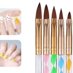 Nail Art Wholesale Crystal Pen Nail Art Pens Engraving Colorful Brush Pen Spiral Rod Set of 5 Brushes Discount Wholesale