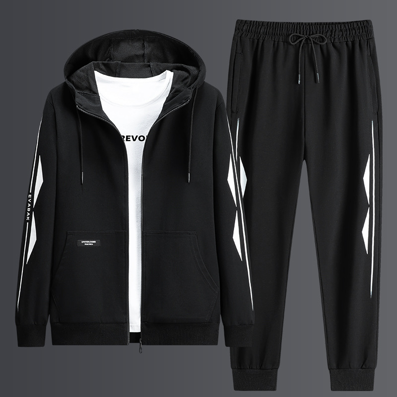 L-8XL más tamaño suéter traje casual de los hombres primavera y otoño traje deportivo juvenil chaqueta suelta con capucha pantalones de los hombres