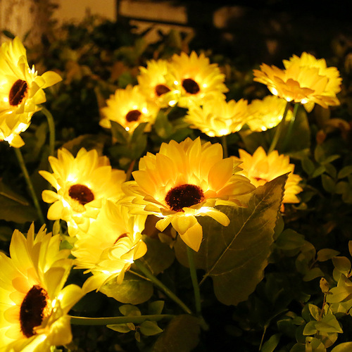 Solar simulated sunflower lantern, solar lawn lamp, outdoor waterproof floor lamp, garden courtyard decorative lamp