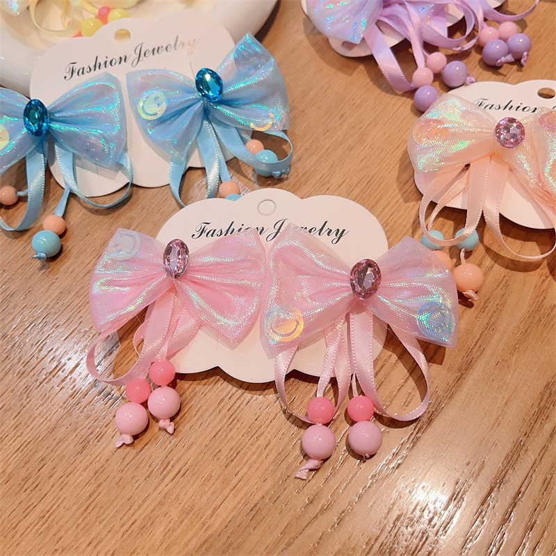 Hanfu tocado de los niños arco horquilla niña linda princesa estilo flor Rosa tela accesorios para el cabello