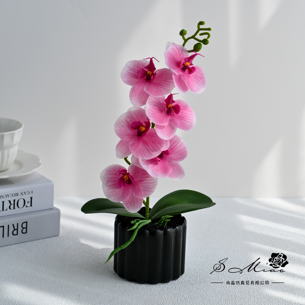 7 flores mariposa orquídea bonsai simulación creativa flor falsa decoración del hogar fotografía de bodas flores artificiales adornos