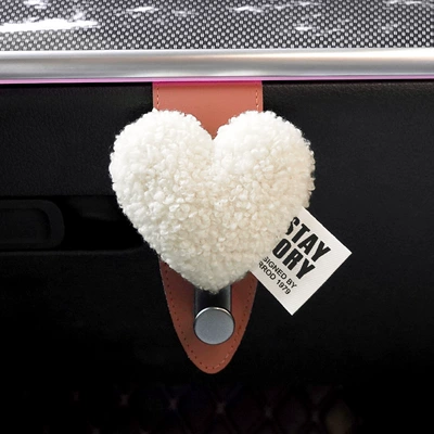 Car hook co-driver armrest box love multifunctional hook car love co-driver hook invisible hook storage (Other Automotive Interior Supplies) - one-pack-off-white-love-orange-hook