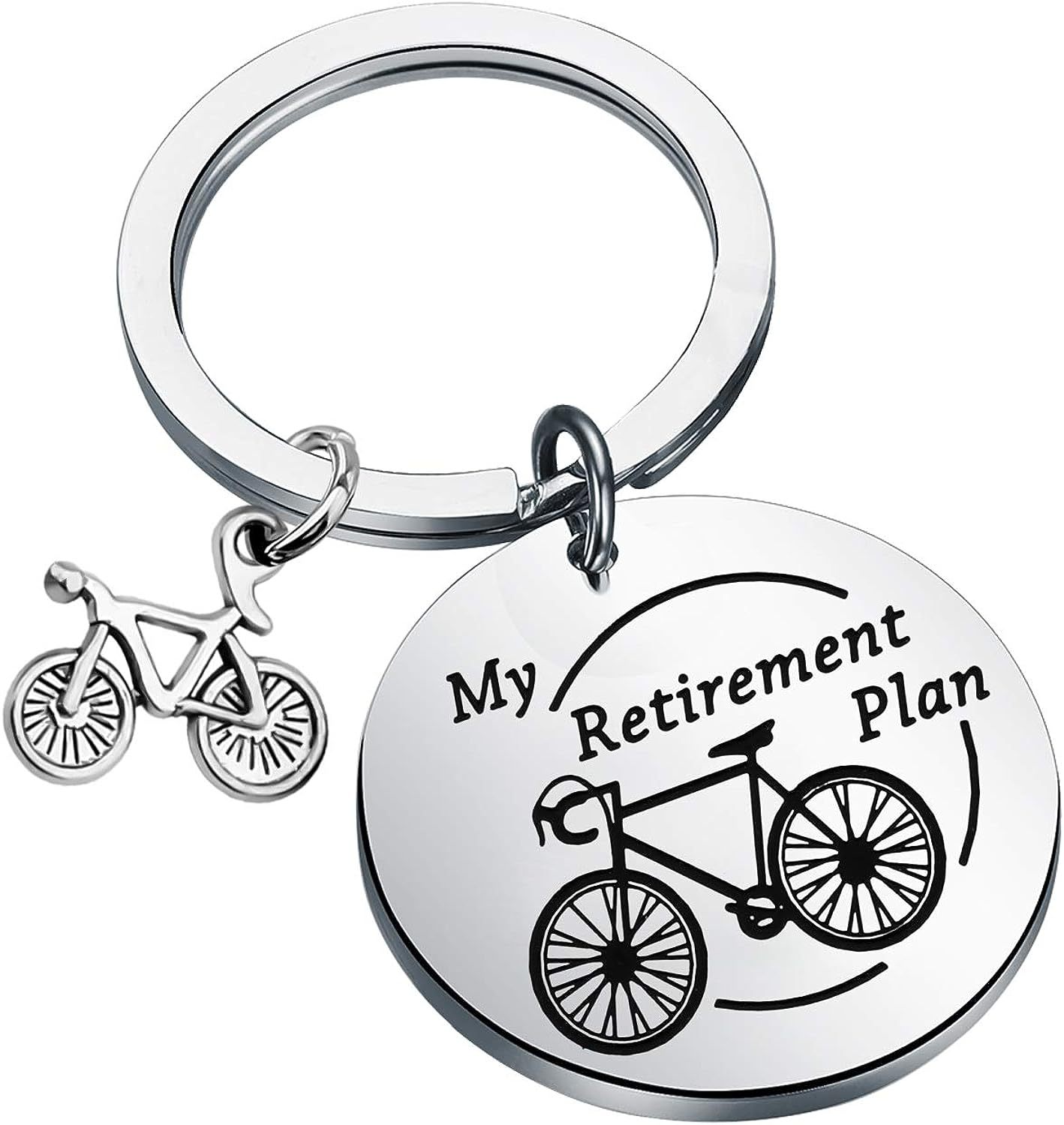 Retirement Bicycle Plan 钥匙链-银-