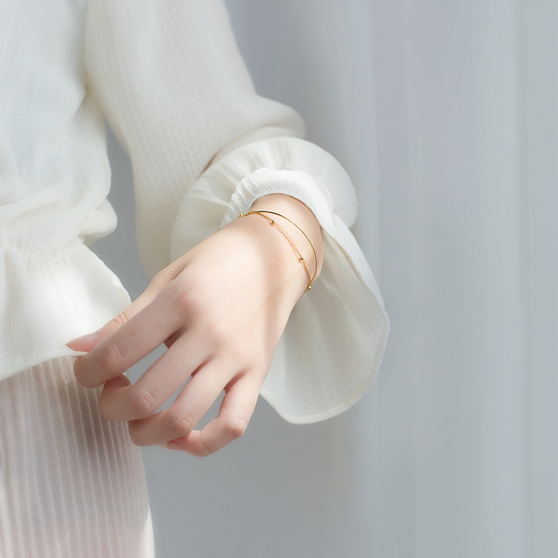 Eloch s925 pulsera de plata para mujeres simple doble pulsera de tendencia de absorción de joyas de pulsera de hebilla ferromagnética S2387