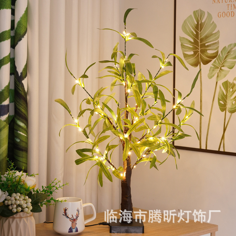 Luz de árbol LED rosa fruta ciruela color mariposa luz de abedul azul pálido hoja de arce huevo de oliva