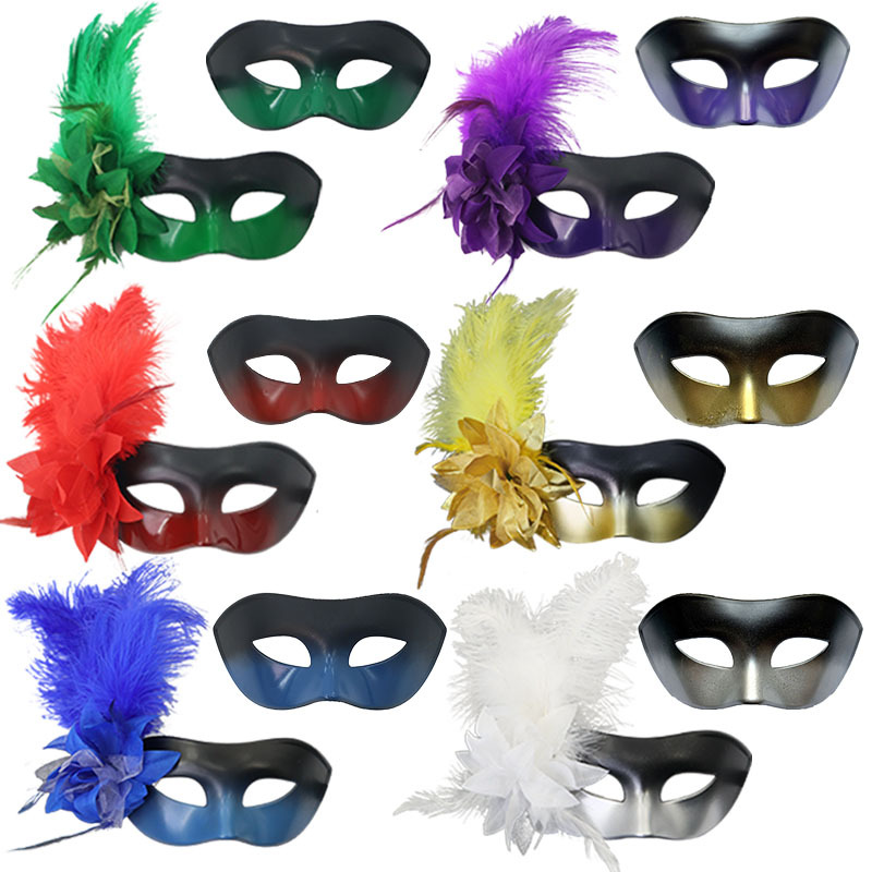 Ventas transfronterizas de flores laterales máscaras de media cara máscaras de maquillaje de baile máscaras de pareja máscaras de fiesta máscaras de ojos decoracionales sexy