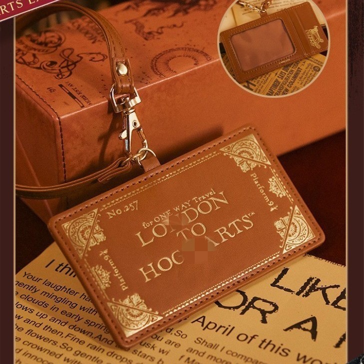 Cross-border Harry Potter 9 ¾ platform ticket card bag gilded access control bus pickup card set Hogwarts meal card set
