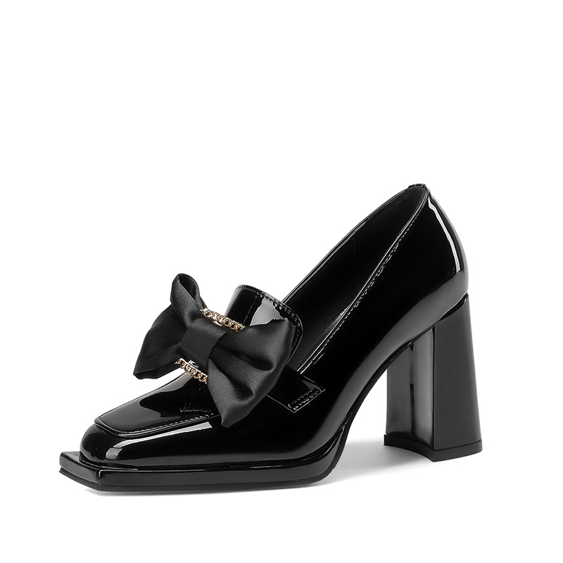 Damen Pumps Mit Schleife Und Blockabsatz Im British Style_voghion.com