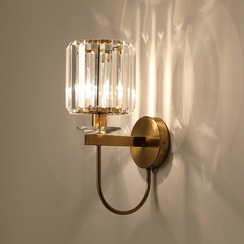 Cabecera de cama de cristal de pared de fondo fábrica moderna venta directa lámpara de pared directa sala de estar escaleras dormitorio fondo postmoderno americano