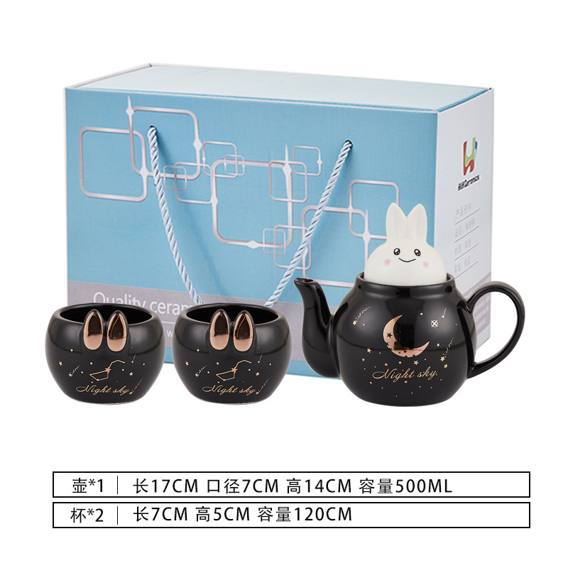 Lindo flor tetera traje de mano de cerámica regalo se puede utilizar como logotipo una olla cuatro tazas tarde juego de té regalo