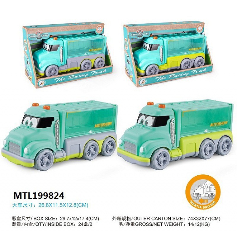 跨境亚马逊外贸儿童卡通PVC惯性搪胶玩具车 婴儿益智认知软胶玩具