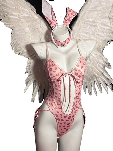 Leopard Bunny Girl Sexy Lingerie Pure Desire Sexy Open Crotch One-piece Uniform Passion Temptation Cosplay Suit