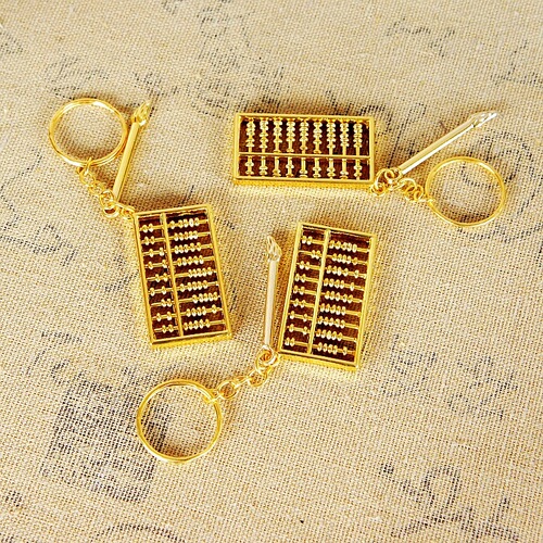Brick gold abacus with shelf metal crafts home furnishings business gifts golden god fortune teller to collect wealth