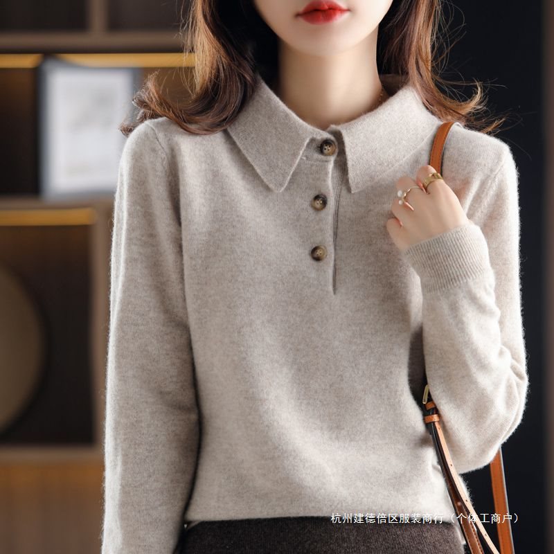 Spring and Autumn Long-Sleeved Pullover Bottoming Shirt, New Style, Outer Wear for Women, Pure Color Versatile Knitwear Top, Outer Wear