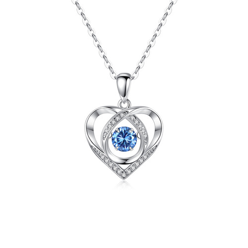 Smart heart-shaped necklace water drop pendant s925 silver-plated beating heart accessories Valentine's Day necklace jewelry wholesale