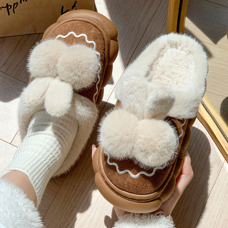 Zapatillas de algodón cálido para mujeres invierno 2024 nuevo otoño invierno antideslizante en el hogar zapatos de algodón de peluche para hombres