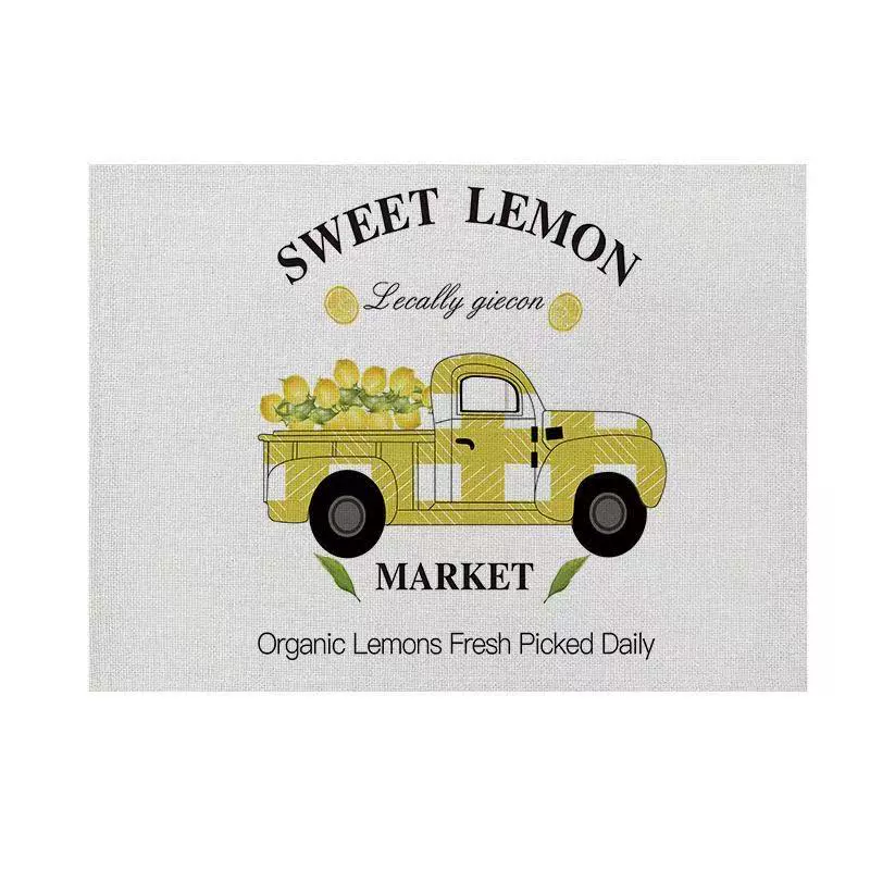 Cross-border temu Amazon Spring and Summer Placemats Fruit Lemon Placemats Seasonal Placemats for Party Kitchen