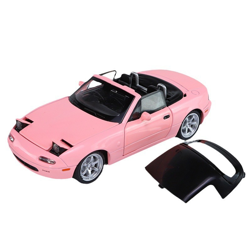 Zhongyuan xinghejin modelo de coche 1 a 32 Mazda MX5 Tire hacia atrás convertible coche deportivo con sonido y luz modelo de coche de juguete adornos