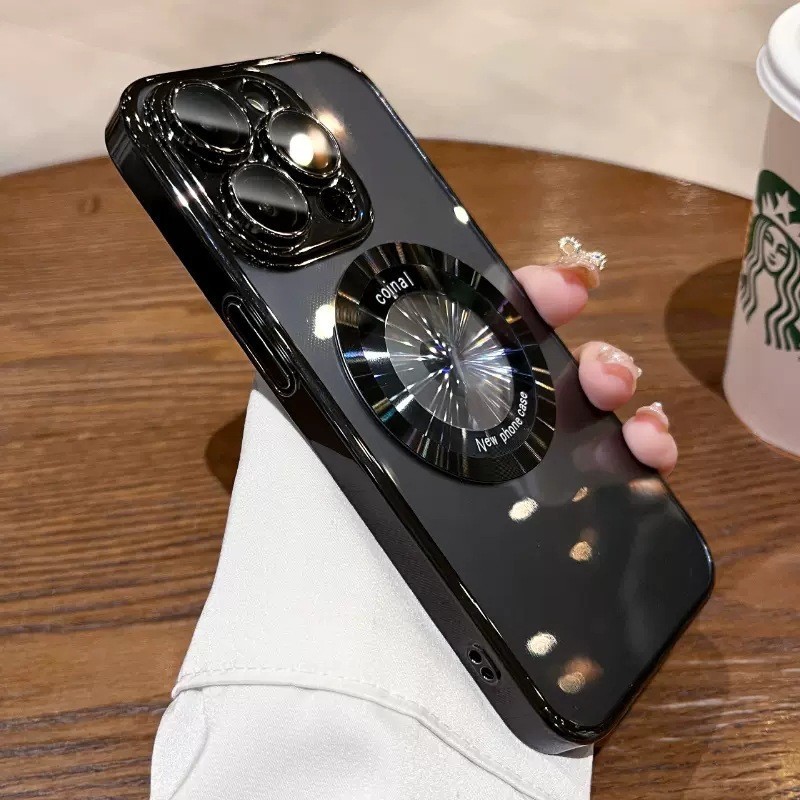 iphone16PROMAX フラッシュマジック虫眼鏡電気メッキ 17 携帯電話ケース CD パターン Apple 磁気吸引 6E ソフトシェル 15 に適しています|undefined