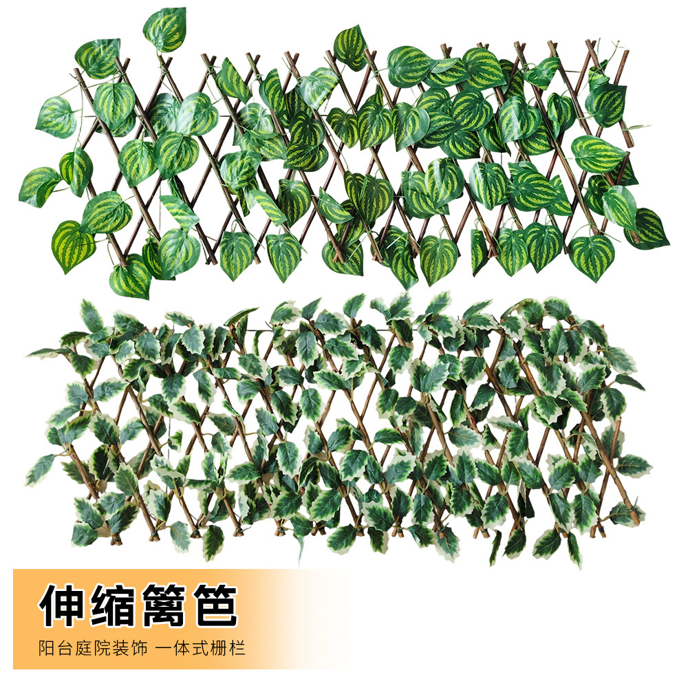 Transfronterizo de cercas retráctiles de flores falsas jardín exterior cercas de protección de hojas de sombra de plantas de simulación de plantas