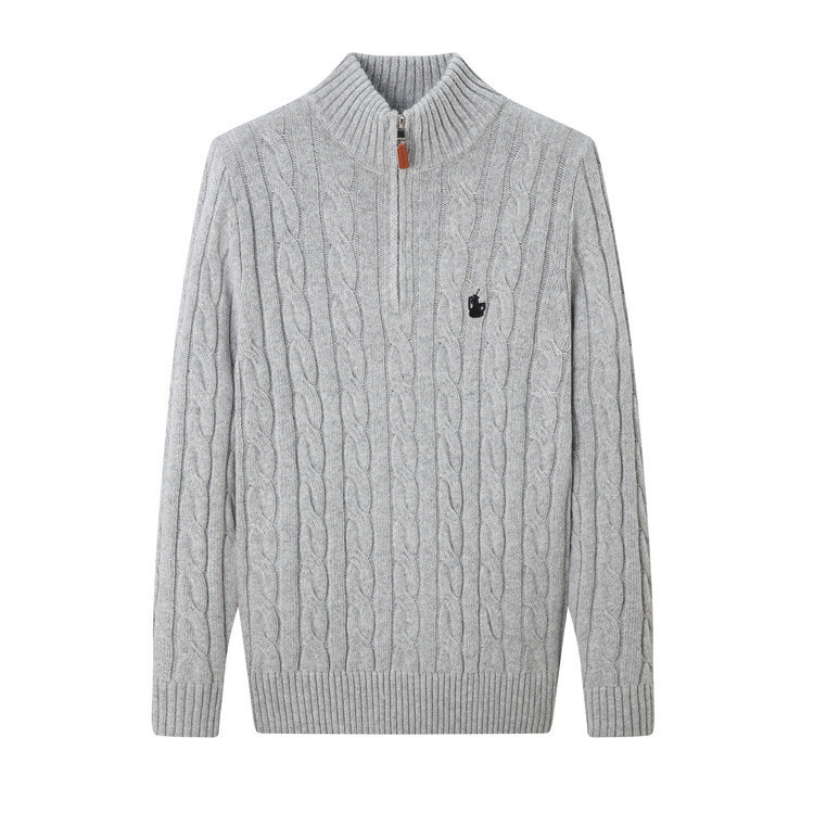 Sweater half zip gray black label