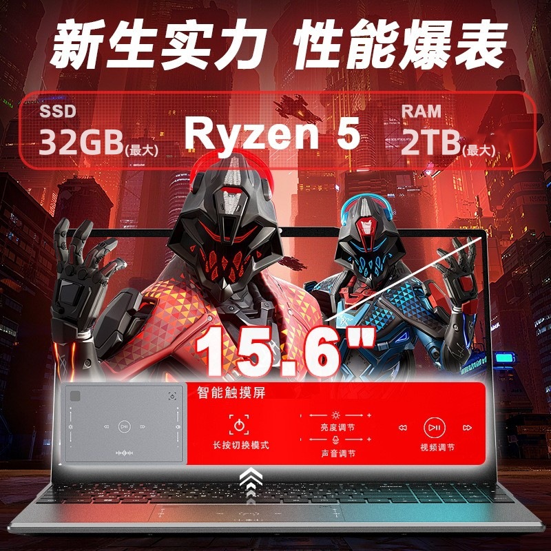 15.6inch Amd Ryzen R5-2500u Thin And Light Satchel Laptop Business...