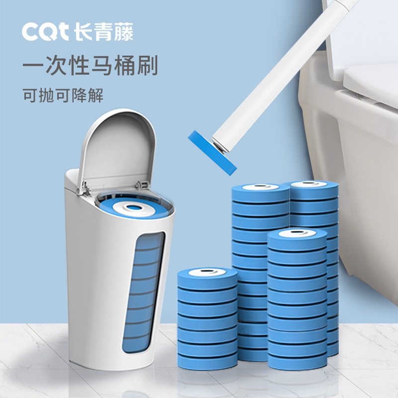 Toilet Brush Disposable Disposable Cleaning Brush Replacement Bathroom Gap Cleaning Brush Household Wall-Mounted Plastic Brush