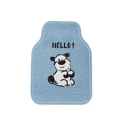 printed car floor mat, front and | Avtomobil döşəmə paspasları - blue-background-puppy-single-front-row-silk-loop-5060cm19692362