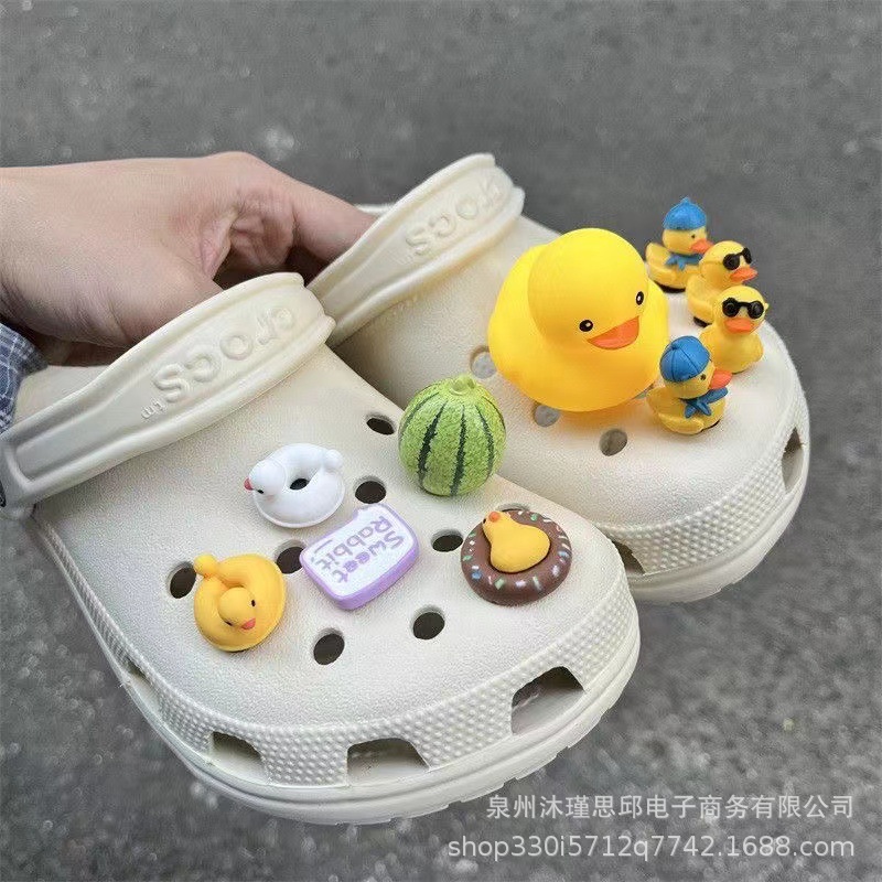 下駄アクセサリー DIY 靴バックル リトルイエローアヒル かわいい靴の花 立体子供用クロスボーダー靴ひも Amazon 装飾