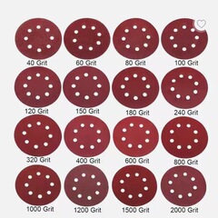 クロスボーダー爆品5インチ8穴サンドペーパーバックフロストサンドペーパー赤砂125mmアルミナアマゾンセット