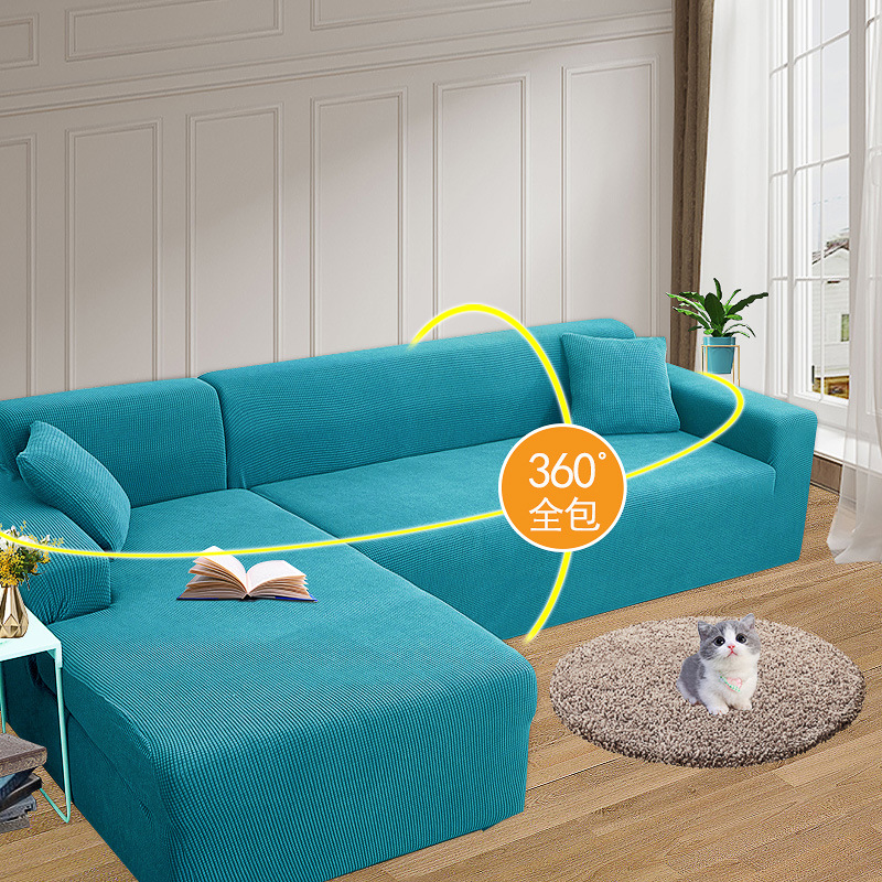 Cubierta de sofá moderna y simple, cubierta de cojín general de cuatro estaciones, todo incluido, resistente al polvo, elástico, resistente al gato.