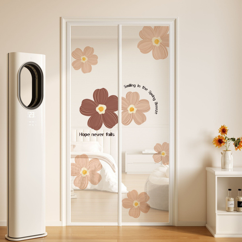Flower Anti-mosquito Door Curtain 2025 New Summer Magnetic Velcro Household Ventilation Room Bedroom Special Partition Curtain