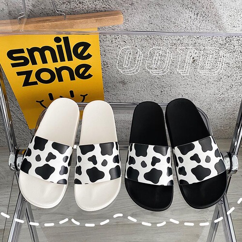 Cow couple slippers Korean style thickened slippers women's home indoor and outdoor summer slippers ins non-slip wholesale