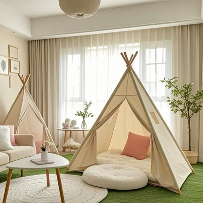 Dropshipping Indoor Camping Tent Indian Style Picnic Camping Decoration Small House Blanket Folding Portable