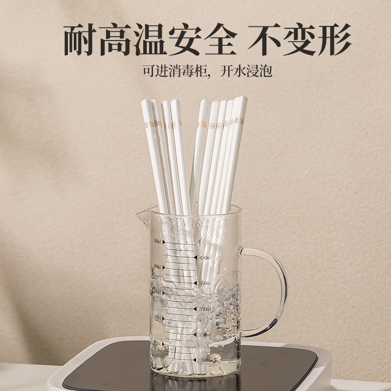 軽くて豪華な金彩の陶器の箸、カビが生えない、高温耐性の純プラチナの箸、家庭用のお手入れが簡単なボーンチャイナの食事共有箸|undefined